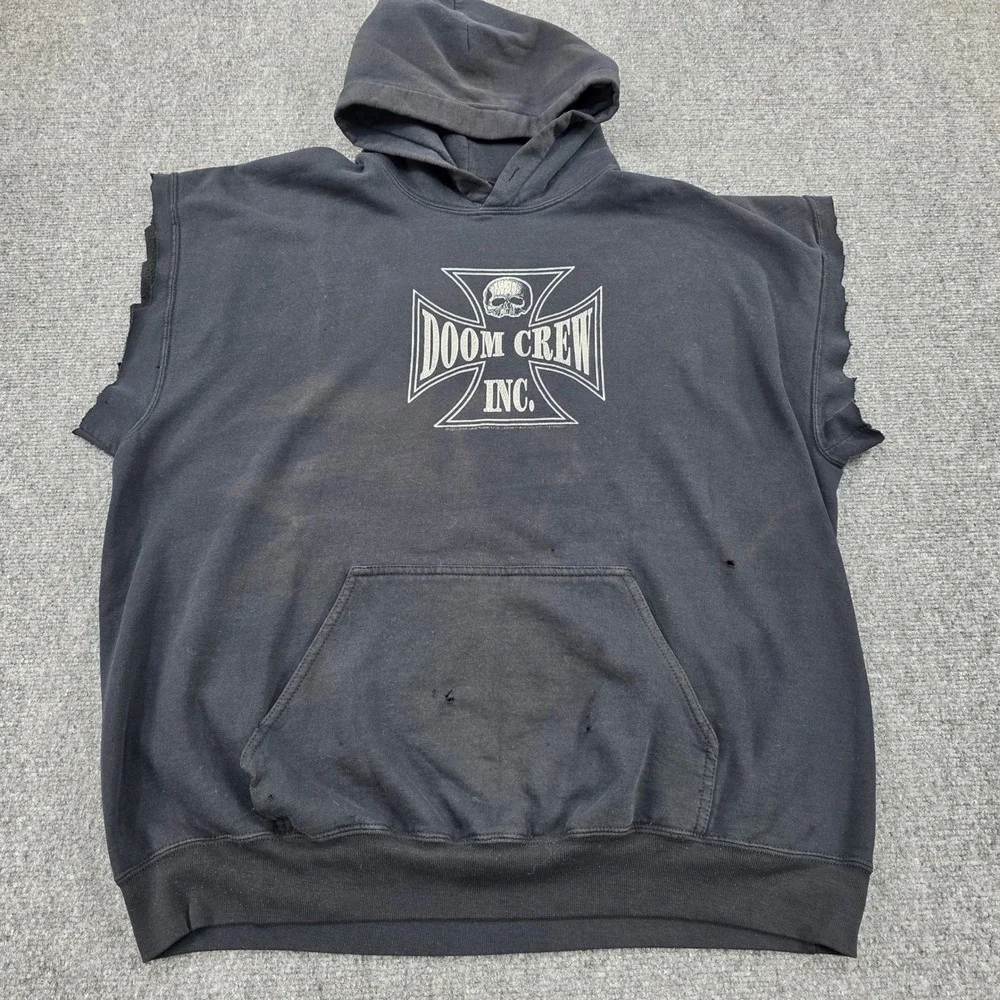Black Label Society Doom‎ Crew Inc Sleeveless Hoodie Black Mens XL Y2K